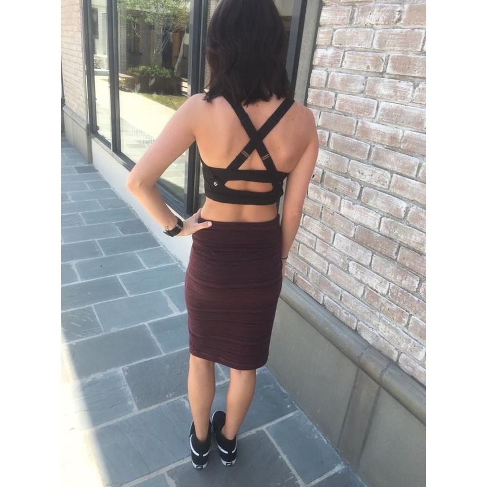 Lululemon Tube And From Skirt High Waisted Pencil Skirt Slim‎ Red Black Stripe 6